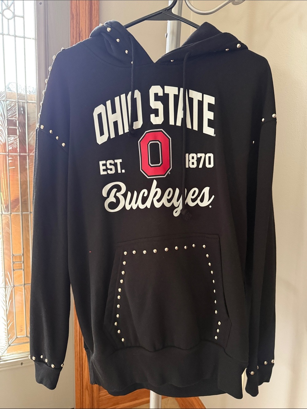NWOT Ohio State Buckeyes Black Studded Pullover Hoodie